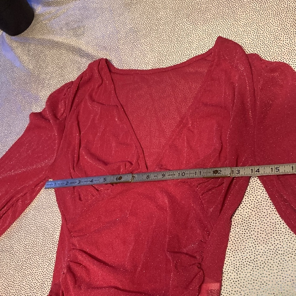 SHEIN Slayr Deep V-Neck Lantern Sleeve Bodysuit size S new without tag - Picture 15 of 16